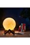 LED Moon Lamp With Remote And Touch Control White/Brown 15X15X15cm - 3