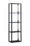 Living Room Bedroom Study Room Decoration LED Bookshelf Lamp, Movable 4-Tier Floor Lamp with Storage Rack with Remote Control 11W