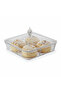 Square Acrylic Candy & Sweets Box with 4 Inner Bowls and Lid | 27.5 x 27.5 x 16.5 cm