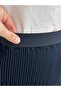 Lodos Side Zipper Pleated Skirt-Pa0202 Navy Blue - 4