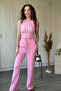 Ruffled Crop Crew Neck Pants Set - 3