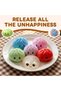 Dumpling Squishies Toy, Giant Glitter Dumpling, Colorful Steamed Bun Stress Balls Fidget Sensory Toy,Squeeze Dough Ball Stress Relief Hand Toys with Food Steamer Stretchy Desk Toys (Pink) - 3