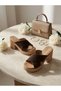 - Genuine Leather Women's Heeled Slippers