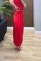 100% Linen Tie-Dye Detailed Suit Red - 4