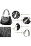 Women's PU Crossbody Bag, Large Capacity Handbag Tote Shoulder Satchel Bag for Daily Use (Black) - 3