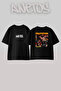 Pulp Fiction Design Printed Unisex Oversize Black Tshirt