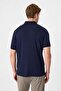 Navy blue regular fit polo neck t-shirt - 6