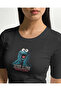 تي شيرت Home Alone Cookie Monster عادي للجنسين باللون الأسود - 3