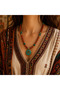 Ethnic Vireya Tree of Life Natural Stone Look Turquoise Necklace