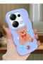 Redmi Note 13 Pro 4g Compatible Case Camera Protector Blue Silicone Couple Phone Case Bear Pattern