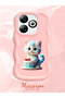 Infinix Smart 8 Pro Compatible Case Camera Protector Pink Silicone Couple Phone Case Cat Pattern - 2