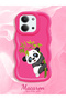 Redmi 15C 5g Compatible Case with Camera Protector Red Silicone Couple Phone Case Panda Pattern - 2
