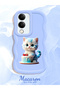 Vivo Y29S Compatible Case Camera Protector Blue Silicone Couple Phone Case Cat Pattern - 2