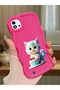 Realme C11 2021 Compatible Case Camera Protector Red Silicone Couple Phone Case Cat Pattern