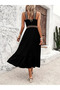 Women's Strappy Halter Cross Detailed Viscose Dress - 2