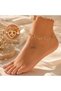 Steel Color Non-Fading Heartbeat Detailed Anklet (Special Anklets for the Summer Season)