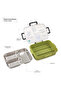 Steel Core 3 Compartment Lunch Box 750ml w/ Double Wall Stainless Steel Water Bottle 420ml – Olive roar - 4