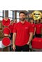 10 Red Polo Collar T-Shirts with Your Logo - Cotton Unisex Corporate T-Shirts