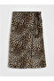 Brown Tie-Up Leopard Print Wrap Skirt - 2