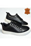 Men's Inner and Outer Genuine Leather Casual Black Lace-Up Shoes - 6