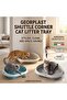 Shuttle Corner Cat Litter Tray Blue 49x40x17.5 cm Space Saving Corner Design - 2