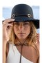 Women's Straw Hat with Large Brim and Tassels, Metal Accessories - 2