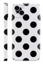 iPhone 13 Black Polka Dot Protect Slim Glossy Full Covering Print Camera Protected Phone Case
