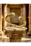 Women's Gold Steel Original Pearl Detailed Ancient Rome Series Handcuff Bracelet - Premium Luxury Design - 4