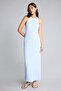 Bodycon Body-Hugging Halter Neck Ribbed Sleeveless Light Blue Maxi Dress H7119Ax26Sm - 2