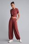 Ultra Soft Wide Leg Standard Leg Standard Length Modal Sportsman Burgundy Trousers H1198Ax26Hs - 5
