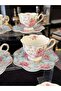 6-Piece Flowered First Class Porcelain Coffee Cup Set 90 ml - 4