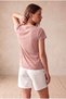 Women's Pink Melange Cotton Regular Fit V-Neck Short Sleeve T-Shirt Bellamy - 4