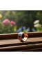 Copper Blue Red Ethnic Floral Pattern Wide Form Adjustable Ring |   100% Handmade Copper - 8