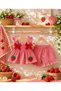 Baby Girl/Kids Gingham Strawberry Appliqué Shorts Set of 2 – Ruffled Summer Cotton Set with Straps - 2