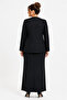 Women's Plus Size Jacketed Evening Dress Set - Y26-3981 - Black - 3