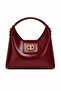 Celia Women's Zippered Hand and Shoulder Bag with Cross Strap, Burgundy - 3