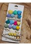 Women's colorful candy matte hair clip set of 7 - fuchsia with teddy bear and fabric star figured pearl snap clip