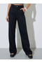 Black High Rise Wide Leg Jeans - 2