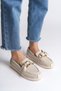 Lydia Laceless Orthopedic Comfortable Sole Heart Patterned Women's Ballerina Shoes Ckt - Cream