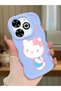 Infinix Smart 8 Plus Compatible Case Camera Protector Blue Silicone Couple Phone Case Kitty Pattern