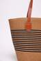 Women's Striped Straw Shoulder Bag - 6
