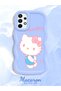 Samsung Galaxy A73 Compatible Case Camera Protector Blue Silicone Couple Phone Case Kitty Pattern - 2