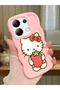 Redmi Note 13 4g Compatible Case with Camera Protector Pink Silicone Couple Phone Case Kitty Pattern
