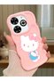 Infinix Smart 8 Plus Compatible Case Camera Protector Pink Silicone Couple Phone Case Kitty Pattern