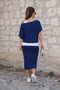 Women's Strappy Round Neck One-Shoulder Viscose Blouse and Skirt Three-Piece Set - 2