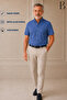 Relaxed Fit Classic Men's Dad Short Sleeve 100% Cotton Linen Shirt - 2