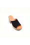 Black Suede Women's Platform Heeled Slippers – Genuine Leather Lined Thick Heel Summer Slippers - 4