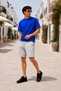 Men's Plain Shorts+Crew Neck T-Shirt Stylish Summer Comfortable Fit Casual Shorts+T-Shirt Two-Piece Set - 2