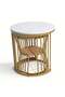 Migue home Set of 2 Nesting Round Coffee Table for Living Room, Side Table, Marble Like Finish, Easy Assembly, White and Gold Color - 6
