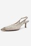 Clem Ecru Lace Detailed Gold Toe Women's Heeled Shoes - 6